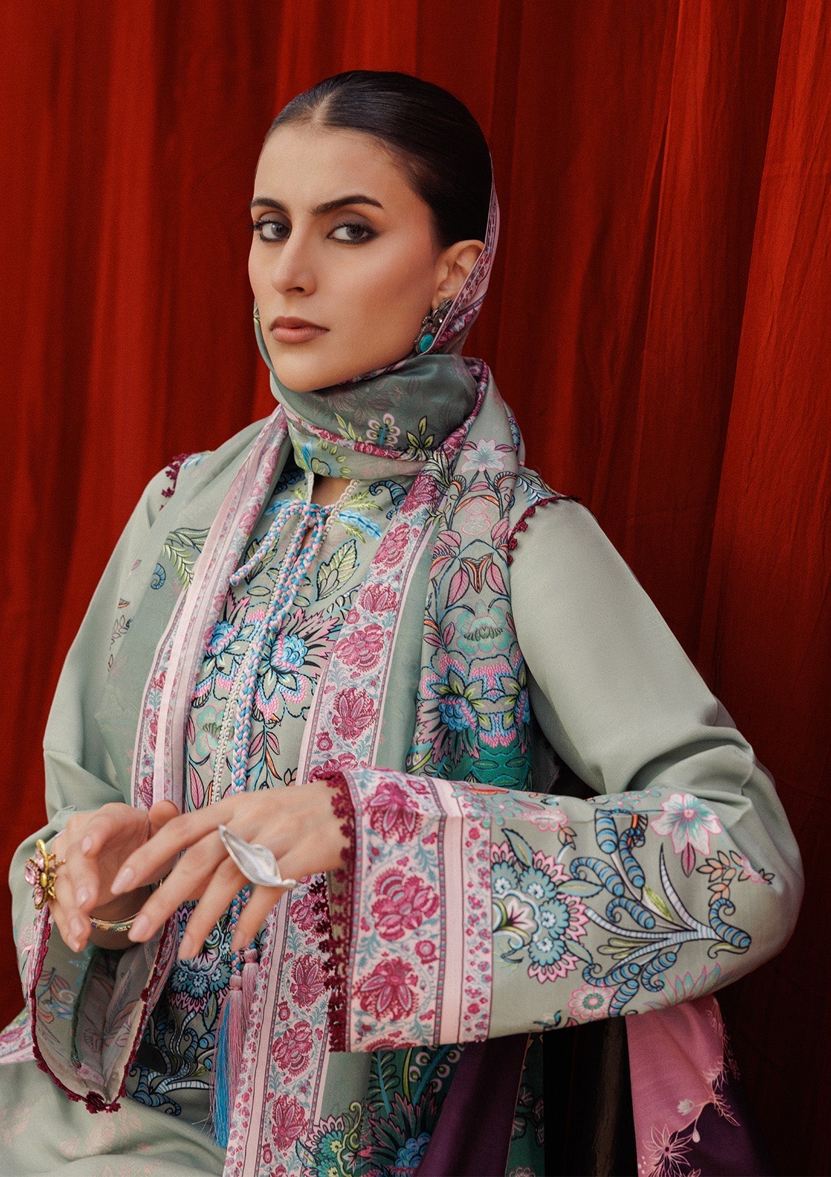 Aik Atelier | Roz Khaddar | AIK ROZ '25 D2 - LOOK 06 - Luxury Dress - available at Maria Faisal in UK and USA.