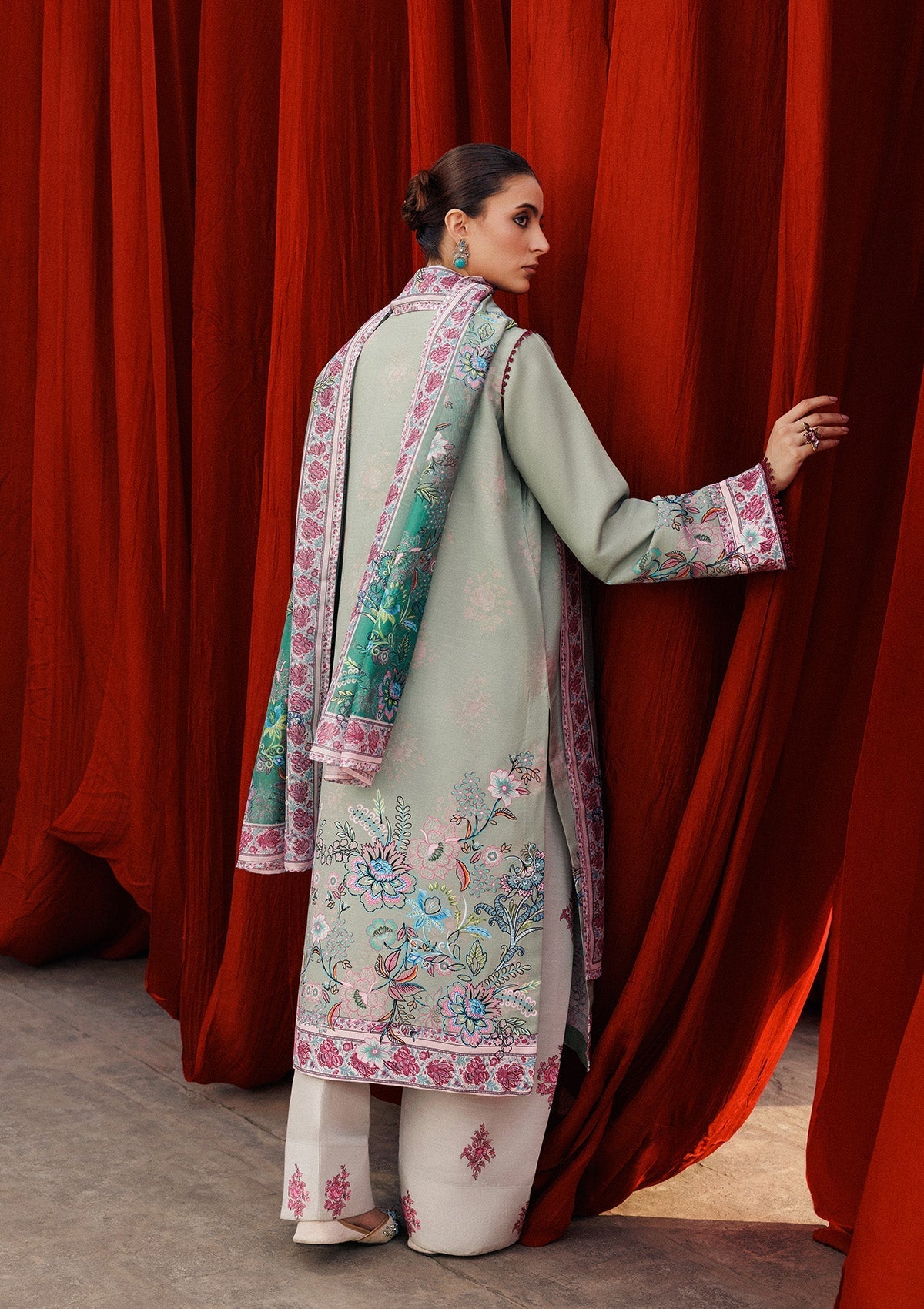 Aik Atelier | Roz Khaddar | AIK ROZ '25 D2 - LOOK 06 - Luxury Dress - available at Maria Faisal in UK and USA.