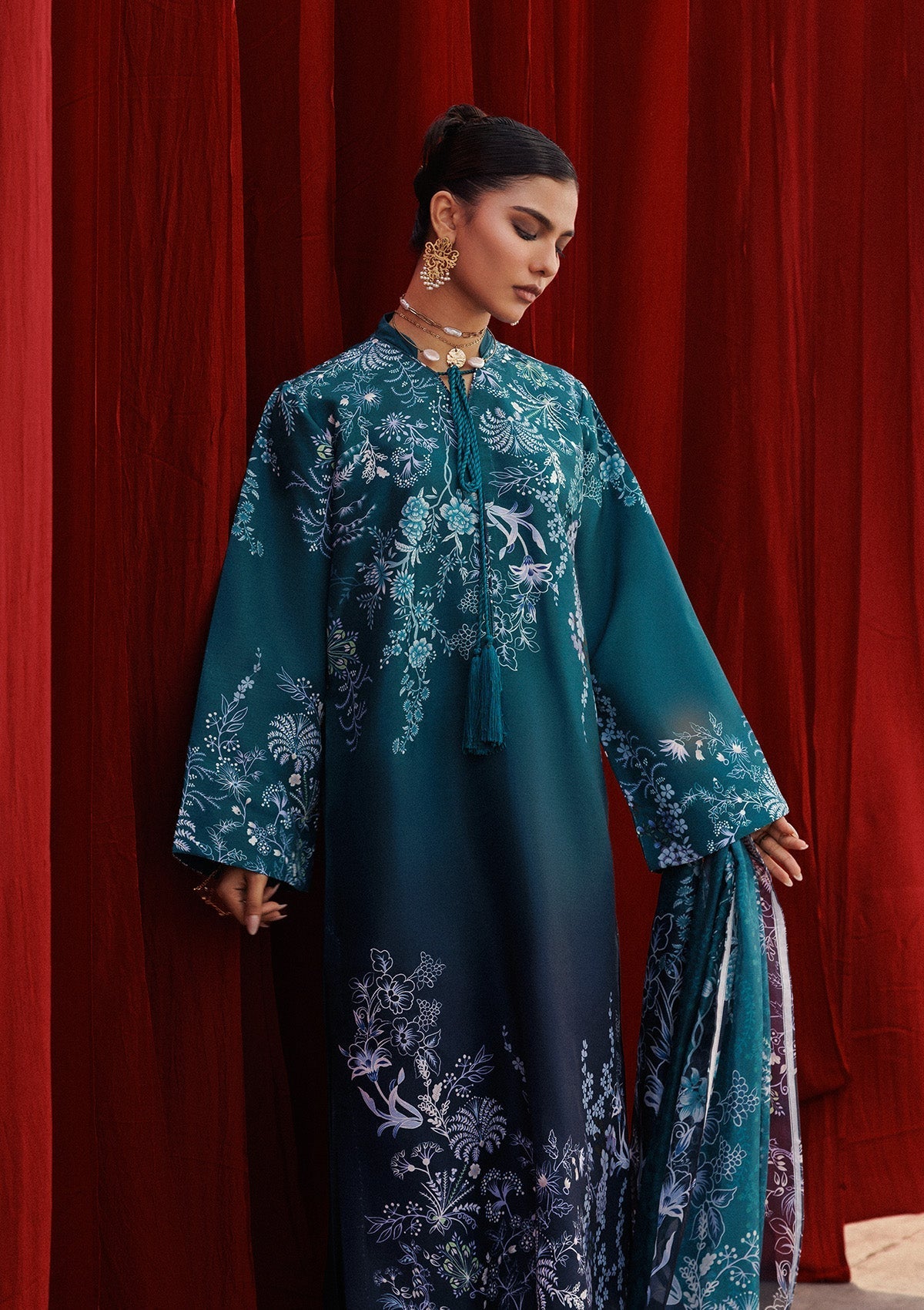 Aik Atelier | Roz Khaddar | AIK ROZ '25 D2 - LOOK 07 - Luxury Dress - available at Maria Faisal in UK and USA.