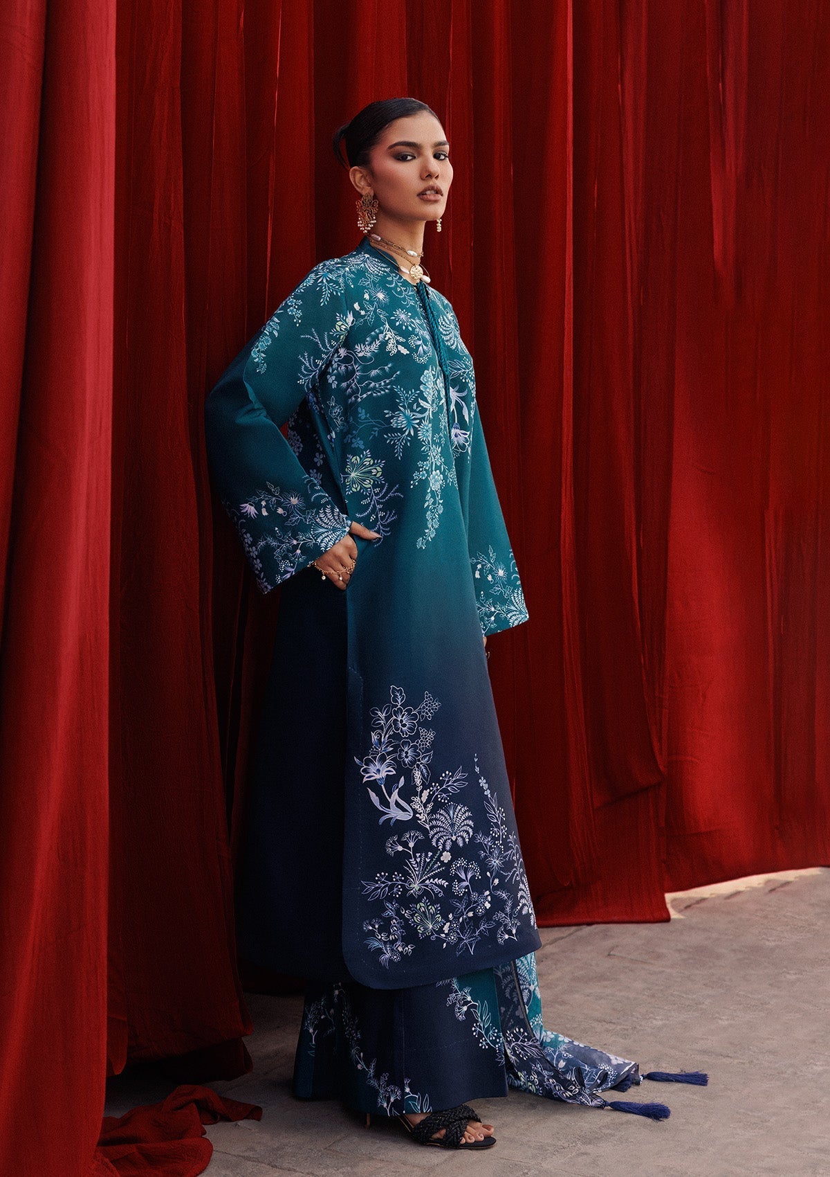 Aik Atelier | Roz Khaddar | AIK ROZ '25 D2 - LOOK 07 - Luxury Dress - available at Maria Faisal in UK and USA.