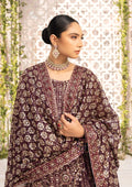 Aik Atelier Formals Vol-1 24 Look 4 – Plum Pakistani Dress with intricate embroidery and embellishments. Shop elegant Asian dresses at Maria Faisal.