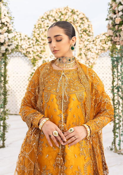 Aik Atelier Formals Vol-1 24 Look 5 – Rust Pakistani Dress with intricate embroidery and embellishments. Shop elegant Asian dresses at Maria Faisal.