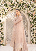 Aik Atelier Formals Vol-1 24 Look 2 – Tea Pink Pakistani Dress with intricate embroidery and embellishments. Shop elegant Asian dresses at Maria Faisal.