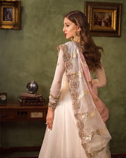 Ain | Aroosh Luxury Formals 24 | AR-91 NOOR-E-NAZAR (Off White) - Designer Dress with Intricate embroidery and embellishments. Shop elegent wedding dress at Maria Faisal.