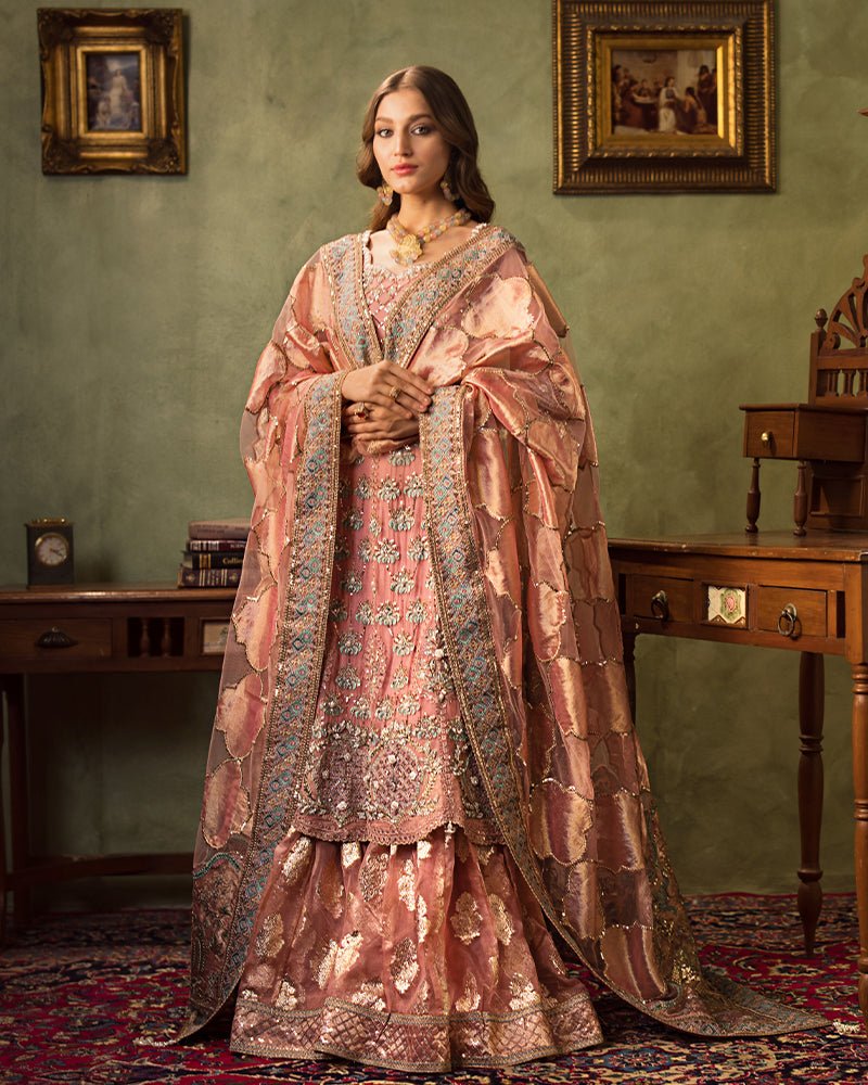 Ain | Aroosh Luxury Formals 24 | AR-96 ARZU (Pink) - Designer Dress with Intricate embroidery and embellishments. Shop elegent wedding dress at Maria Faisal.