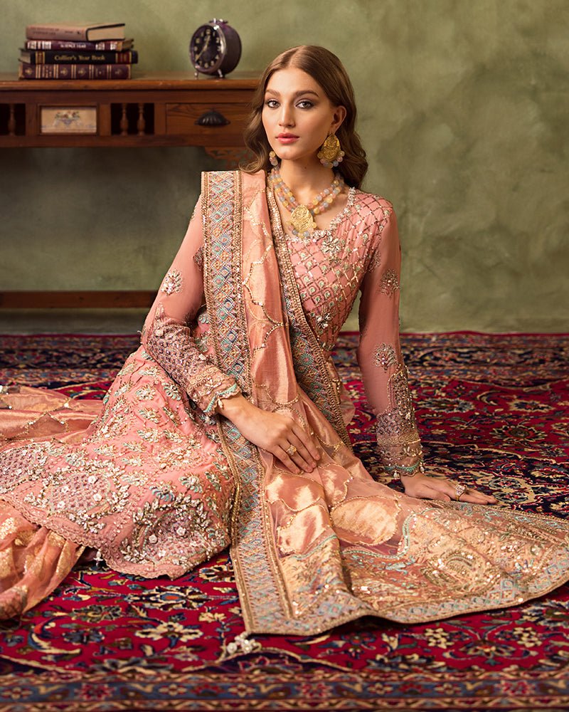Ain | Aroosh Luxury Formals 24 | AR-96 ARZU (Pink) - Designer Dress with Intricate embroidery and embellishments. Shop elegent wedding dress at Maria Faisal.