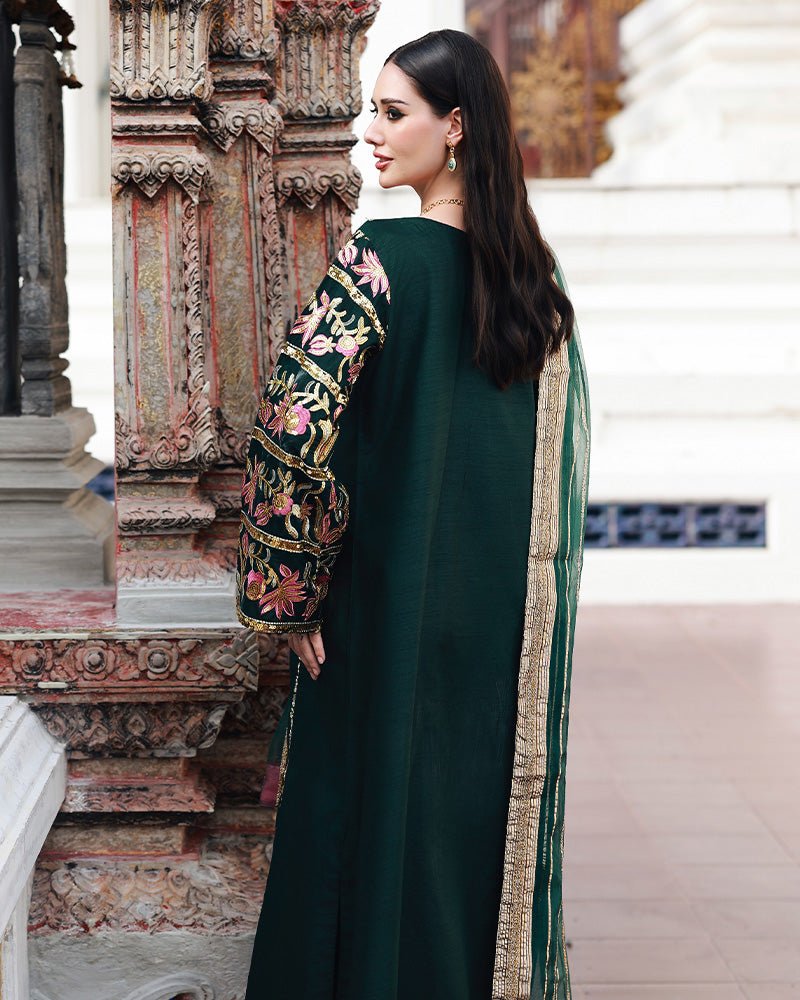 Ain | Prestige Festive Edit | AN - 143 B - is Green dress from Ain - Ladies Clothes - Maria Faisal