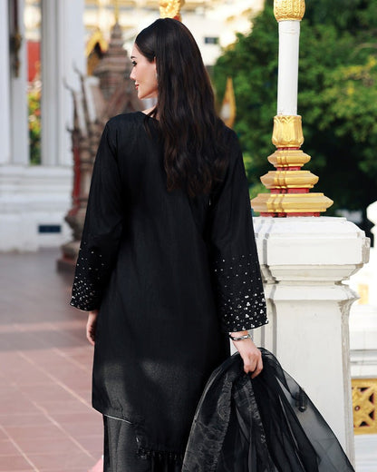 Ain | Prestige Festive Edit | AN - 144 G - is Black dress from Ain - Ladies Clothes - Maria Faisal