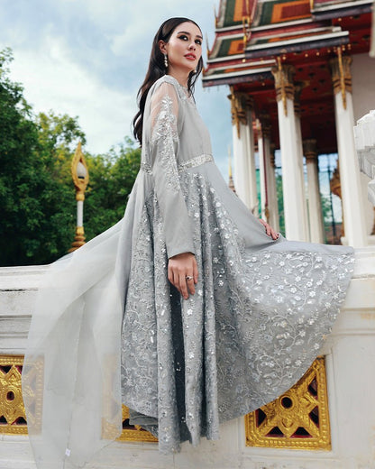 Ain | Prestige Festive Edit | AN - 146 C AN - 146 C - is Gray dress from Ain - Ladies Clothes - Maria Faisal
