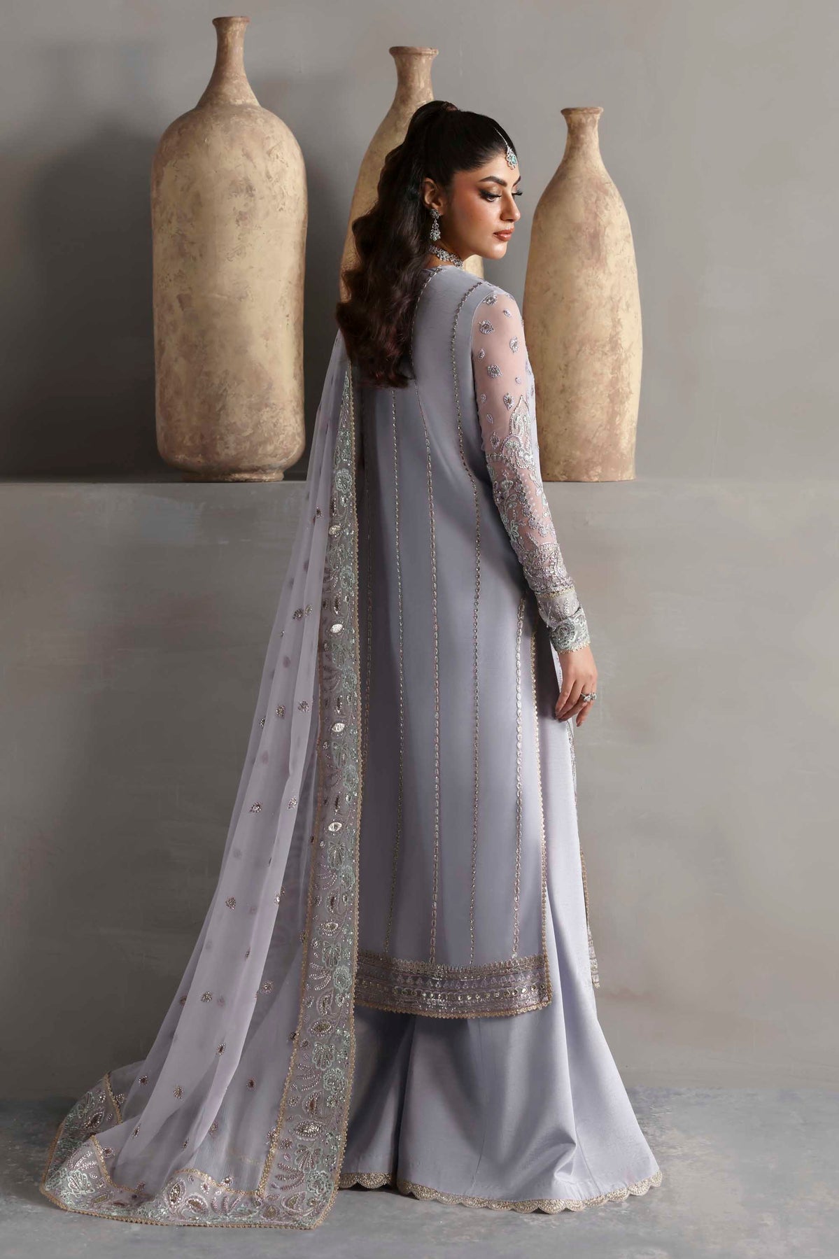 Akbar Aslam | Meeras Luxury Chiffon 25 | Emeraya - Formal Dress - available at Maria Faisal in UK and USA.