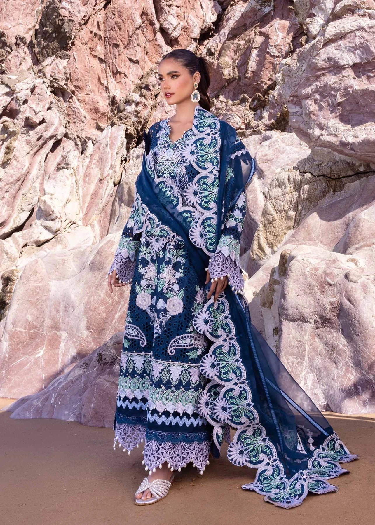 Akbar Aslam | Oasis Lawn 24 | Blue Bell - Pakistani Dress - Maria Faisal