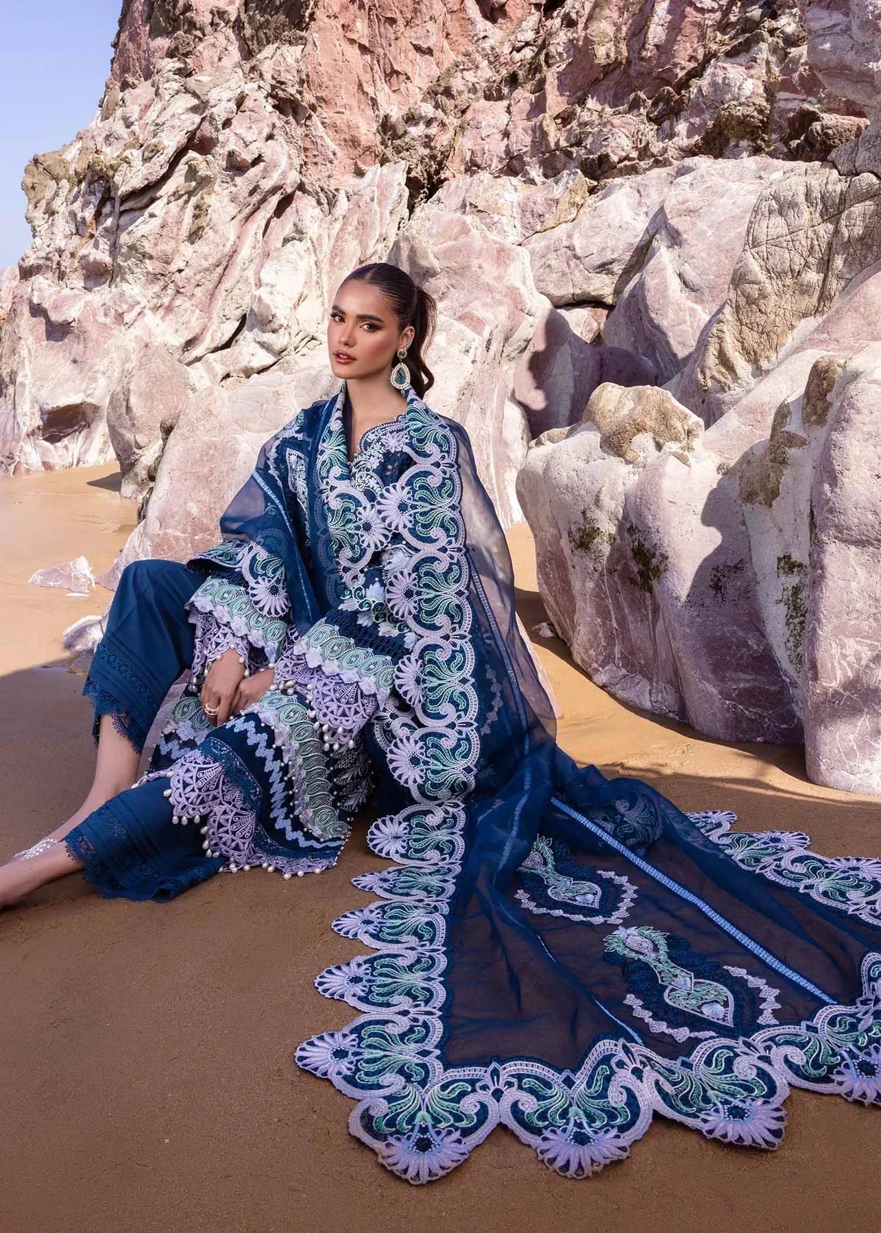 Akbar Aslam | Oasis Lawn 24 | Blue Bell - Pakistani Dress - Maria Faisal