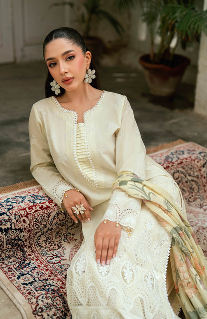 Al zohaib | Laserkari Premium Edition 25 | LKP - 25 - 05 D - is Cream dress from Al zohaib - Ladies Clothes - Maria Faisal