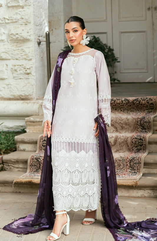 Al zohaib | Laserkari Premium Edition 25 | LKP - 25 - 06 C - is White dress from Al zohaib - Ladies Clothes - Maria Faisal