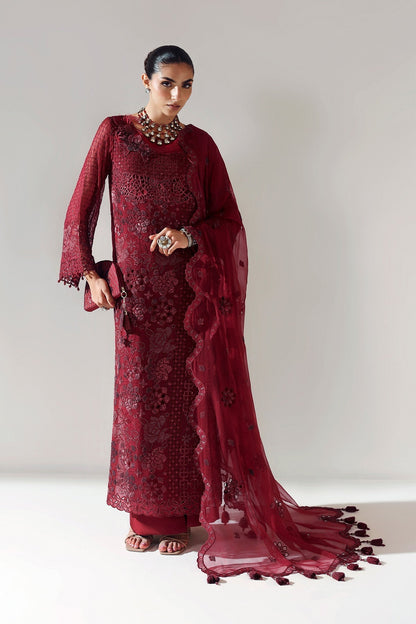 Alizeh | Aymal Luxury Bamber Chiffon | RIKA MAROON - Formal Wear - available at Maria Faisal in UK and USA