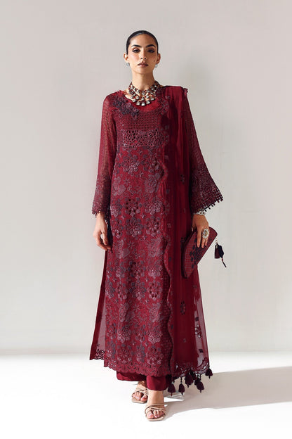 Alizeh | Aymal Luxury Bamber Chiffon | RIKA MAROON - Formal Wear - available at Maria Faisal in UK and USA