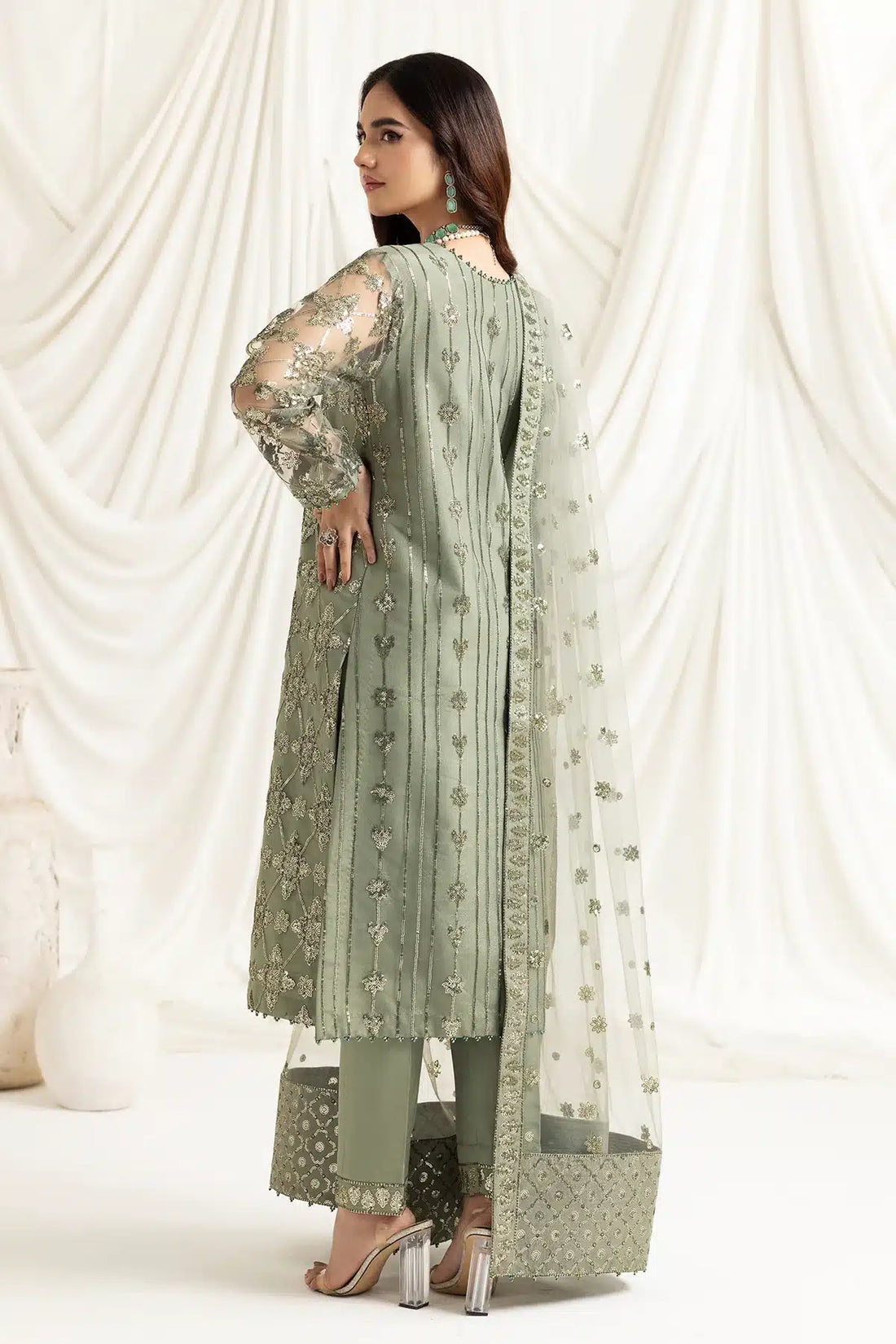 Alizeh | Dua Formals 23 | DUA-V02D02B-ALARA(PISTACHIO)