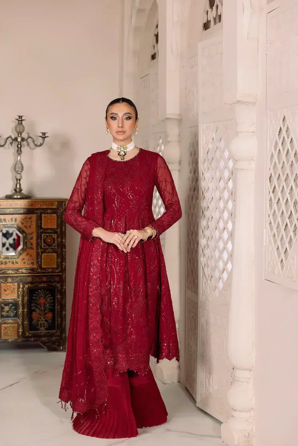 Alizeh | Dua Formals 23 | DUA-V01D03B- SYLVI ( RED )