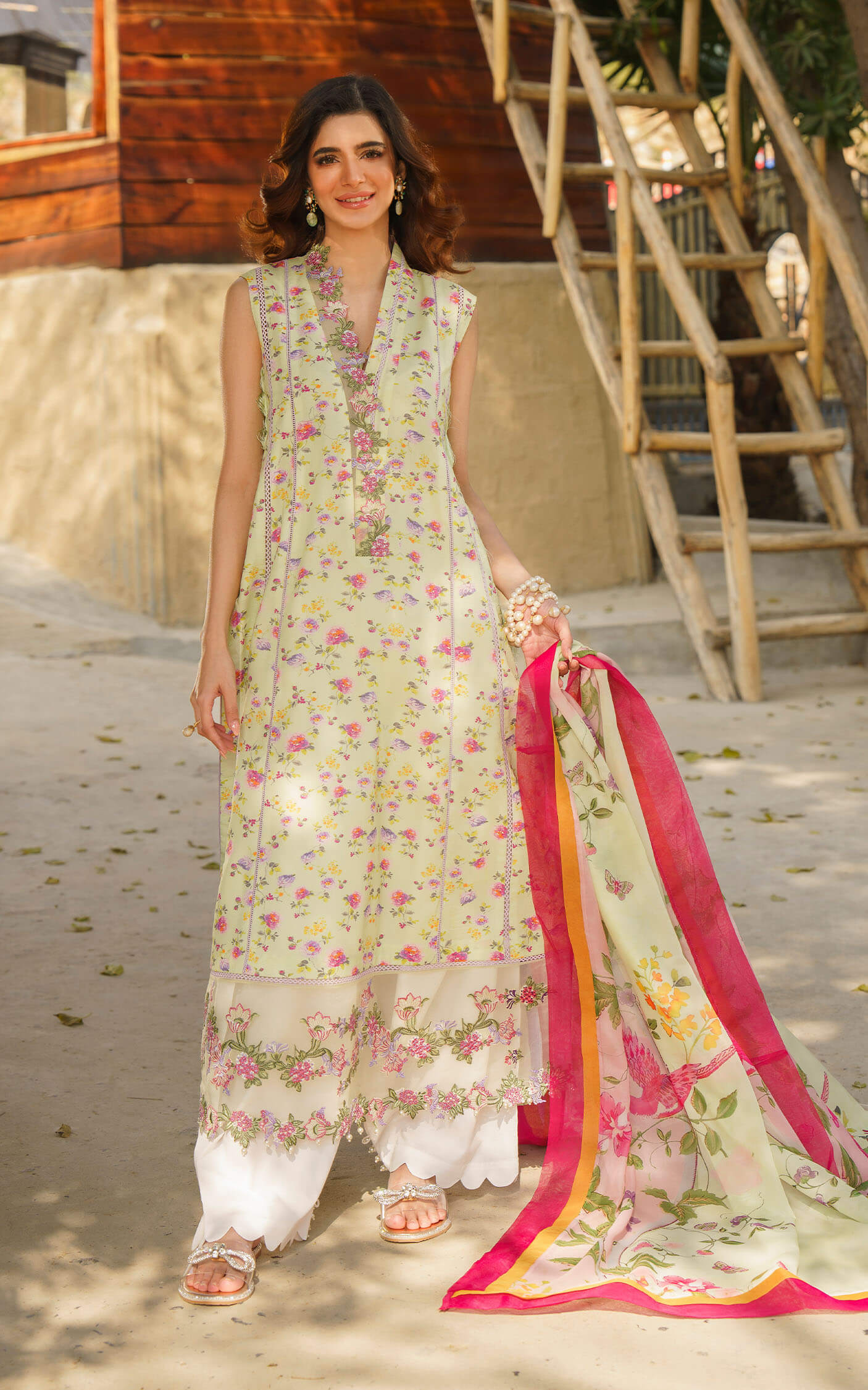 Asifa and Nabeel | Meraki Summer 24 | Chints - Pakistani Dress - Maria Faisal