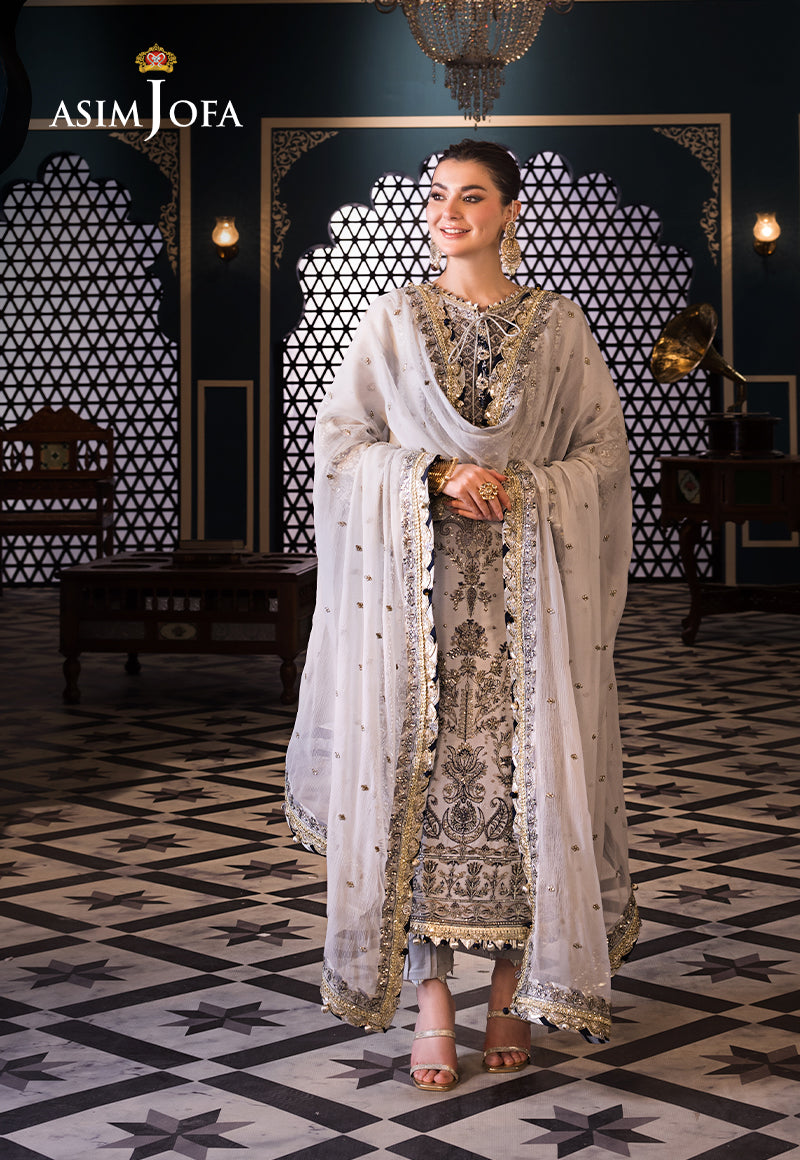 Asim Jofa | Fasana e Ishq Eid Luxury Lawn | AJFI-28 - Pakistani Dress - Maria Faisal