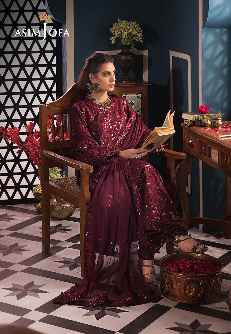 Asim Jofa | Fasana e Ishq Eid Luxury Lawn | AJFI-09 - Pakistani Dress - Maria Faisal