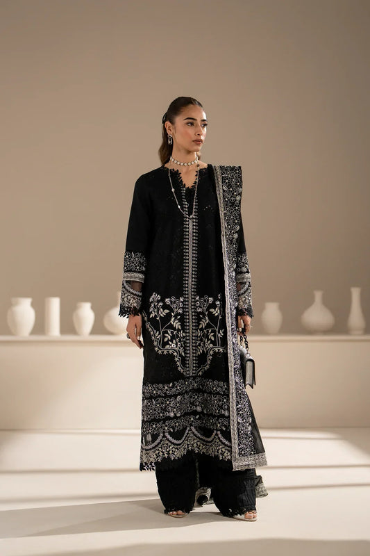 Azzal | Aghaaz Luxury Lawn | Siyah - Pakistani Dress 