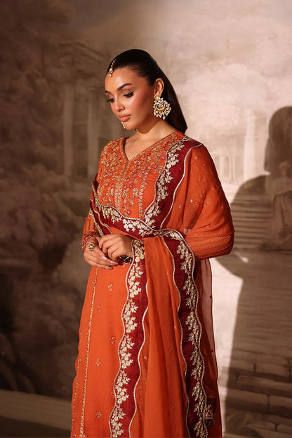 Azure | Ensembles | Amber Rust - Casual Dress - available at Maria Faisal in UK and USA.