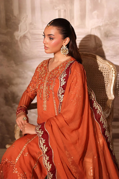 Azure | Ensembles | Amber Rust - Casual Dress - available at Maria Faisal in UK and USA.