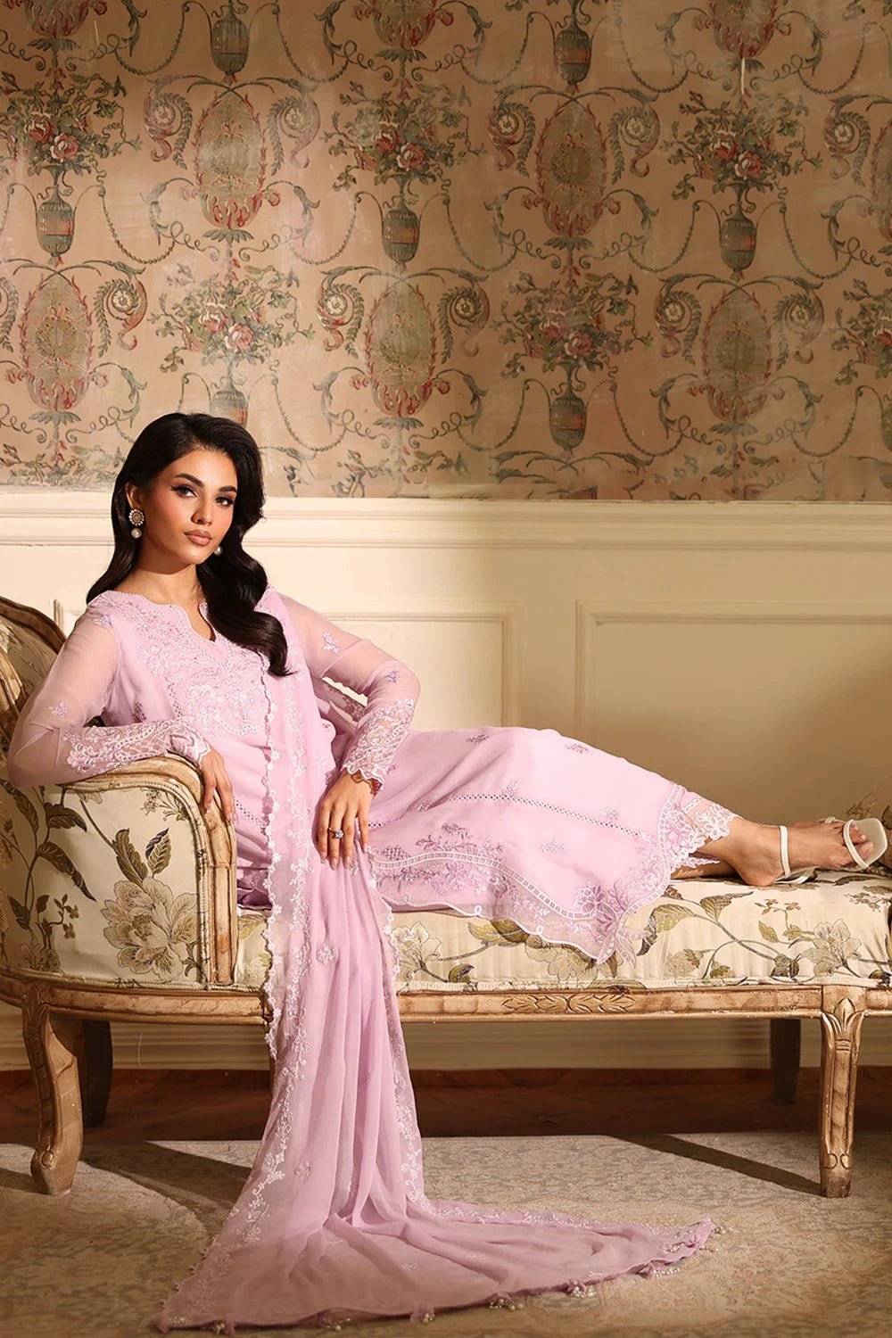 Azure | Ensembles | Orchid Whisper - Casual Dress - available at Maria Faisal in UK and USA.