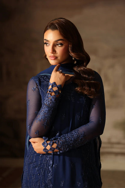 Azure | Ensembles | Royal Eclipse - Casual Dress - available at Maria Faisal in UK and USA.