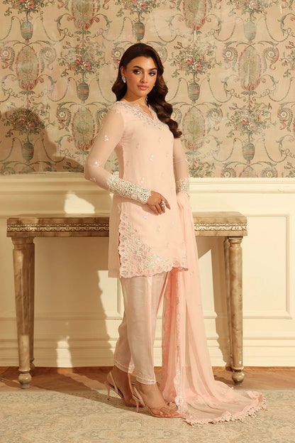Azure | Ensembles | Silken Rose - Casual Dress - available at Maria Faisal in UK and USA.