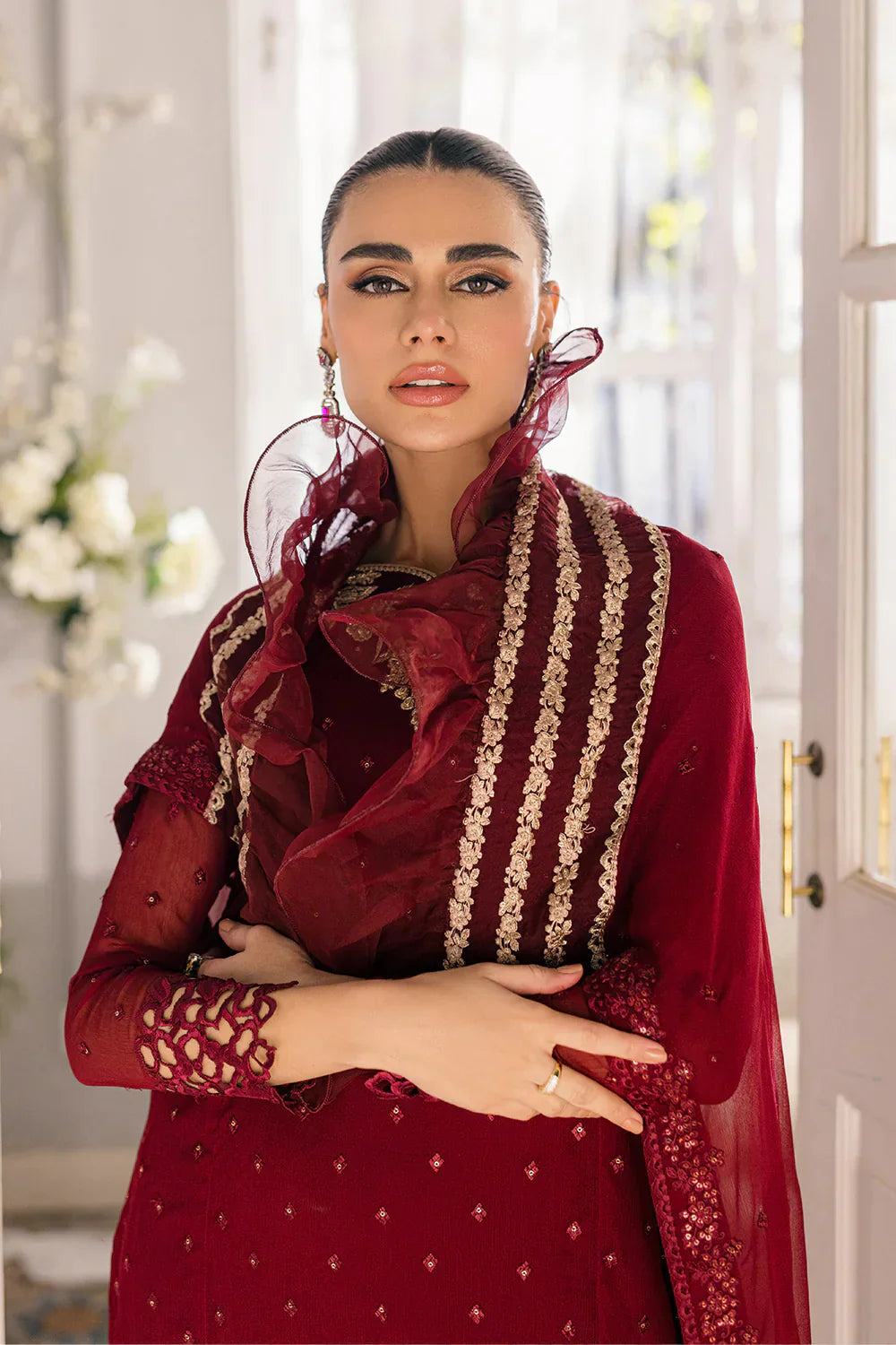 Azure | Ensembles Embroidered Formals | Garnet Glam