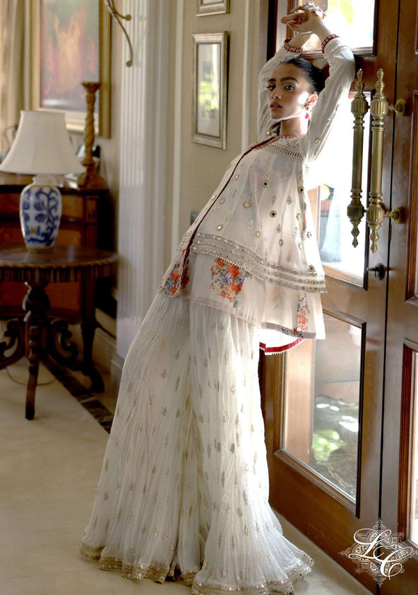 Layla Chatoor | Luxury Pret | Layered Peplum - Luxury Dress - available at Maria Faisal in UK and USA.