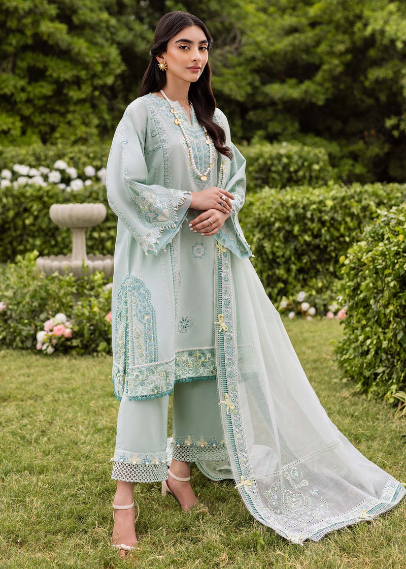 Sadaf Fawad Khan | Lawn 24 | Zaphira (B) - Designer Dress with Intricate embroidery and embellishments. Shop elegent wedding dress at Maria Faisal.