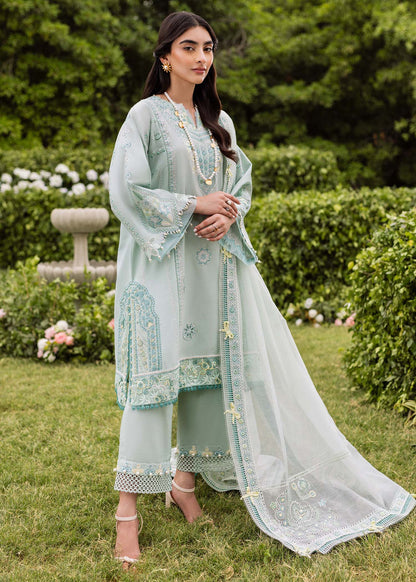 Sadaf Fawad Khan | Lawn 24 | Zaphira (B) - Designer Dress with Intricate embroidery and embellishments. Shop elegent wedding dress at Maria Faisal.