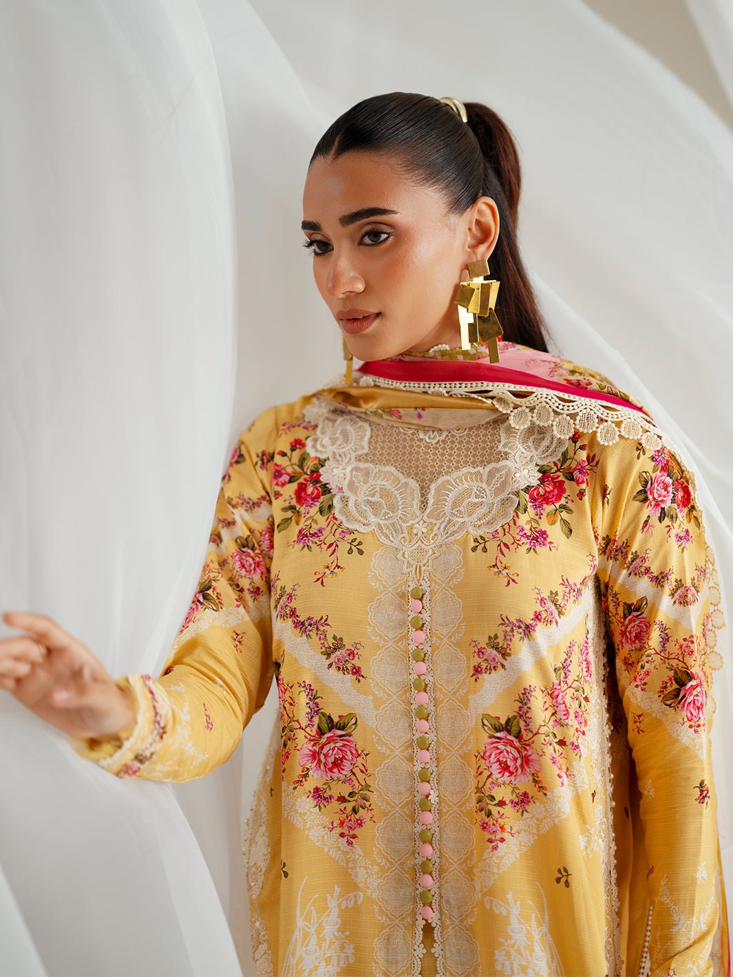 Bin Ilyas | Eres Bonita Viscose 25 | 1101 - B - is Maize Yellow dress from Bin Ilyas - Ladies Clothes - Maria Faisal