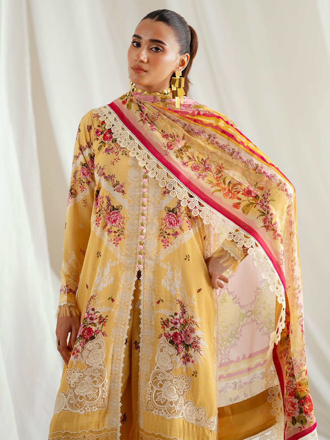 Bin Ilyas | Eres Bonita Viscose 25 | 1101 - B - is Maize Yellow dress from Bin Ilyas - Ladies Clothes - Maria Faisal