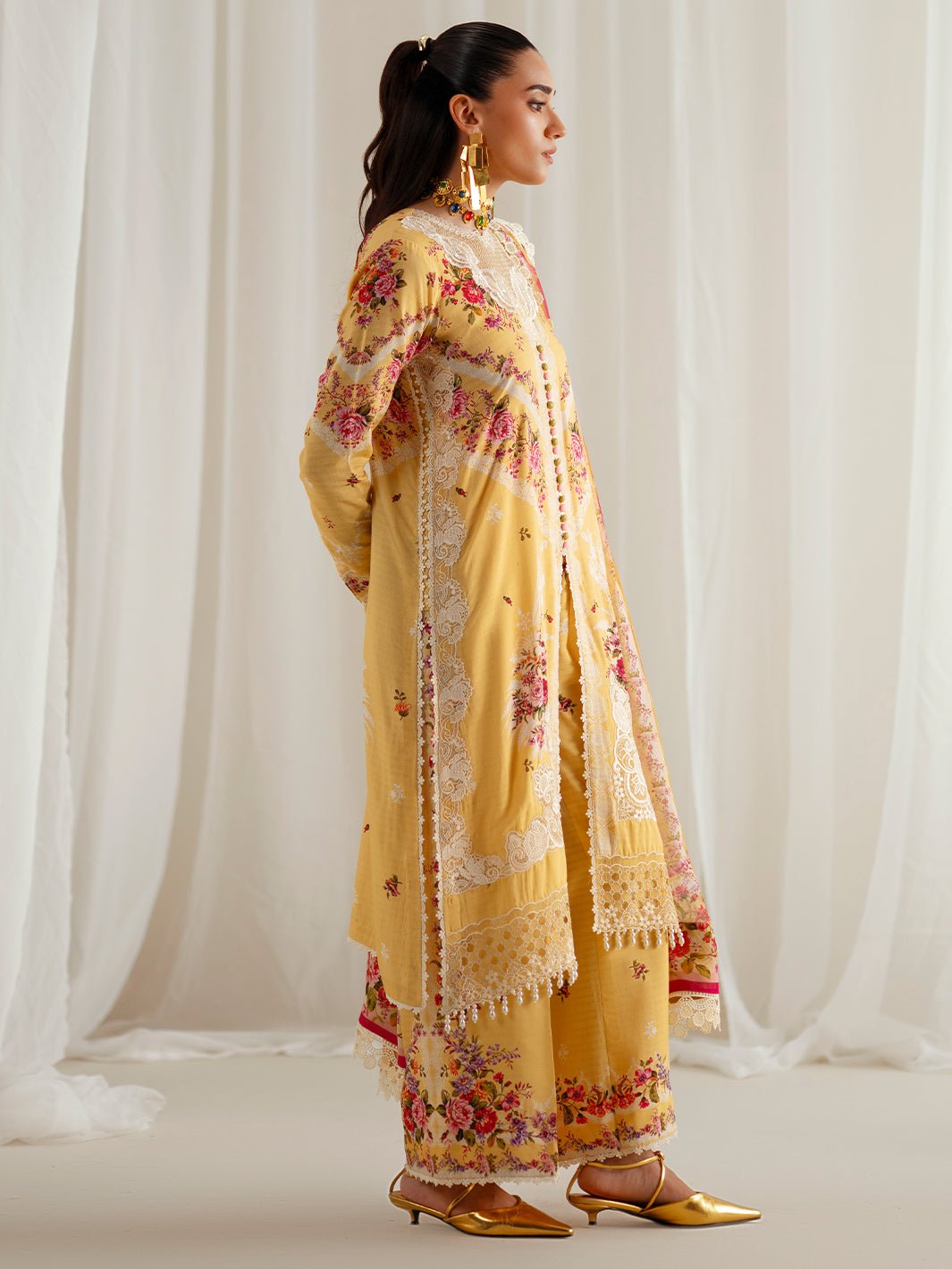Bin Ilyas | Eres Bonita Viscose 25 | 1101 - B - is Maize Yellow dress from Bin Ilyas - Ladies Clothes - Maria Faisal