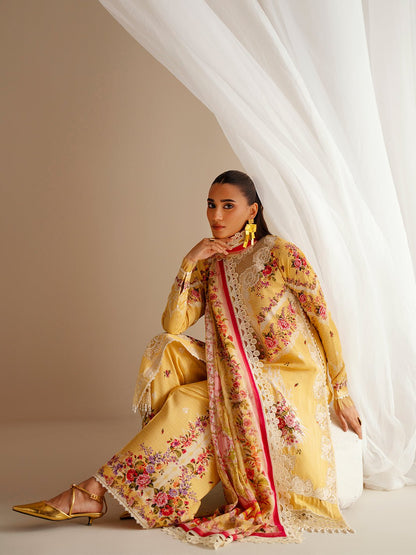 Bin Ilyas | Eres Bonita Viscose 25 | 1101 - B - is Maize Yellow dress from Bin Ilyas - Ladies Clothes - Maria Faisal
