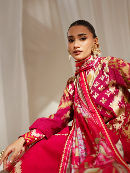Bin Ilyas | Eres Bonita Viscose 25 | 1102 - A - is Red dress from Bin Ilyas - Ladies Clothes - Maria Faisal