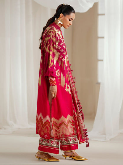 Bin Ilyas | Eres Bonita Viscose 25 | 1102 - A - is Red dress from Bin Ilyas - Ladies Clothes - Maria Faisal