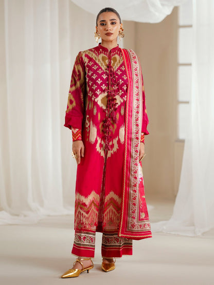 Bin Ilyas | Eres Bonita Viscose 25 | 1102 - A - is Red dress from Bin Ilyas - Ladies Clothes - Maria Faisal