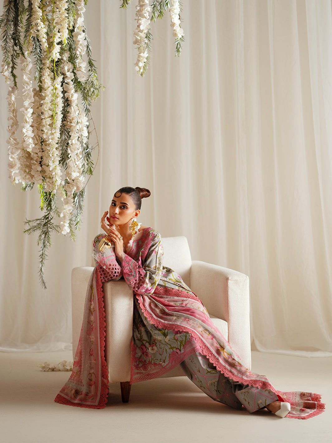 Bin Ilyas | Eres Bonita Viscose 25 | 1103 - B - is Cloud Gray dress from Bin Ilyas - Ladies Clothes - Maria Faisal