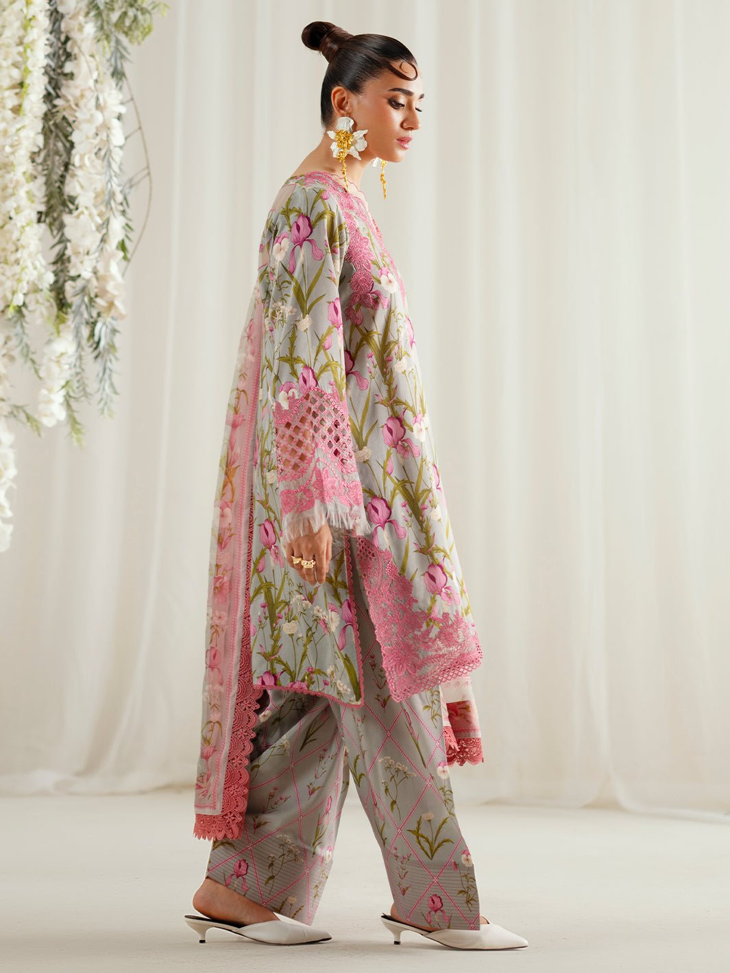 Bin Ilyas | Eres Bonita Viscose 25 | 1103 - B - is Cloud Gray dress from Bin Ilyas - Ladies Clothes - Maria Faisal