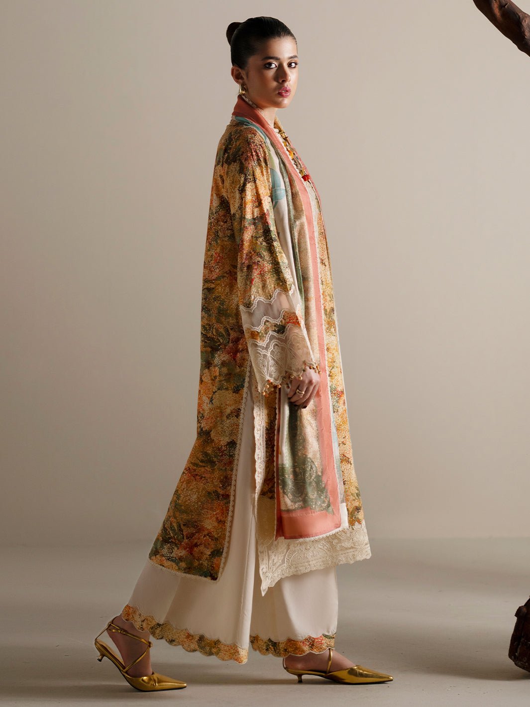 Bin Ilyas | Eres Bonita Viscose 25 | 1104 - A - is Dust Yellow dress from Bin Ilyas - Ladies Clothes - Maria Faisal