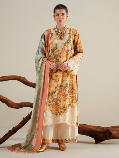 Bin Ilyas | Eres Bonita Viscose 25 | 1104 - A - is Dust Yellow dress from Bin Ilyas - Ladies Clothes - Maria Faisal