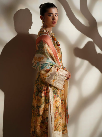 Bin Ilyas | Eres Bonita Viscose 25 | 1104 - A - is Dust Yellow dress from Bin Ilyas - Ladies Clothes - Maria Faisal