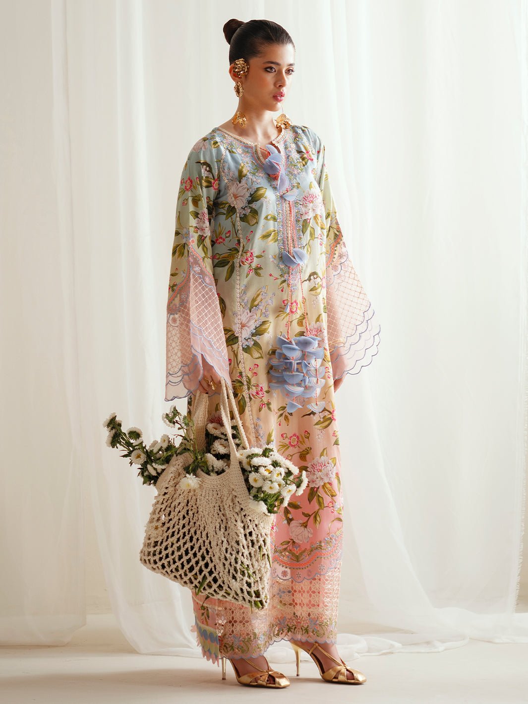 Bin Ilyas | Eres Bonita Viscose 25 | 1105 - A - is Light Pink dress from Bin Ilyas - Ladies Clothes - Maria Faisal