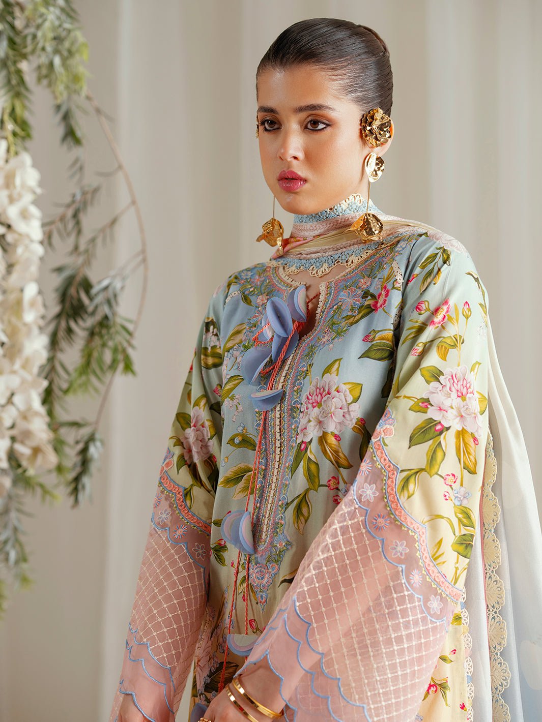 Bin Ilyas | Eres Bonita Viscose 25 | 1105 - A - is Light Pink dress from Bin Ilyas - Ladies Clothes - Maria Faisal