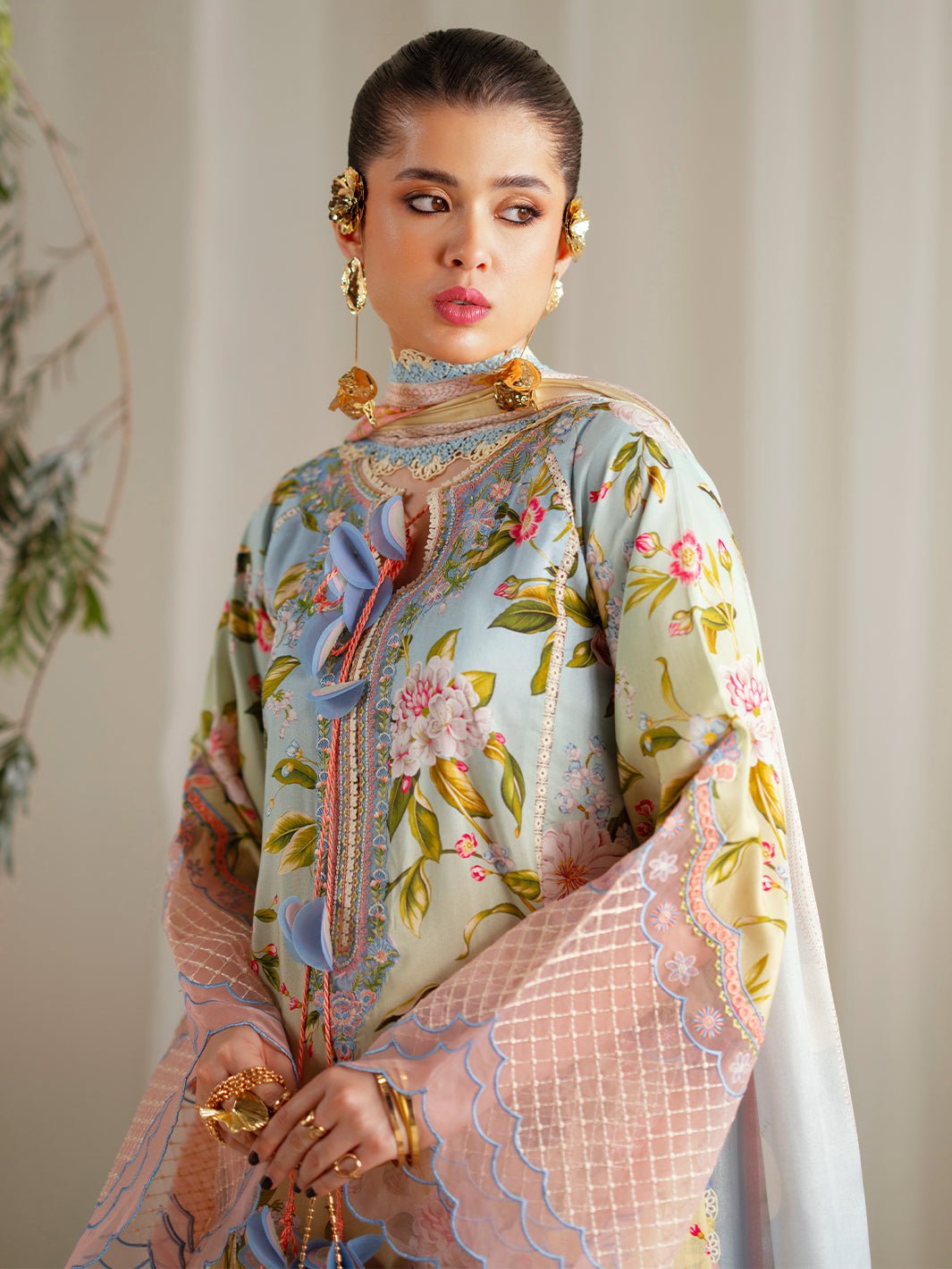 Bin Ilyas | Eres Bonita Viscose 25 | 1105 - A - is Light Pink dress from Bin Ilyas - Ladies Clothes - Maria Faisal